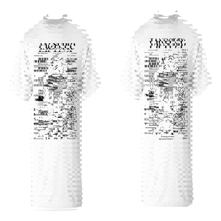 チェンバロ奏者 ヴィンテージ 特許 鍵盤 楽器 長袖tシャツ Tシャツ