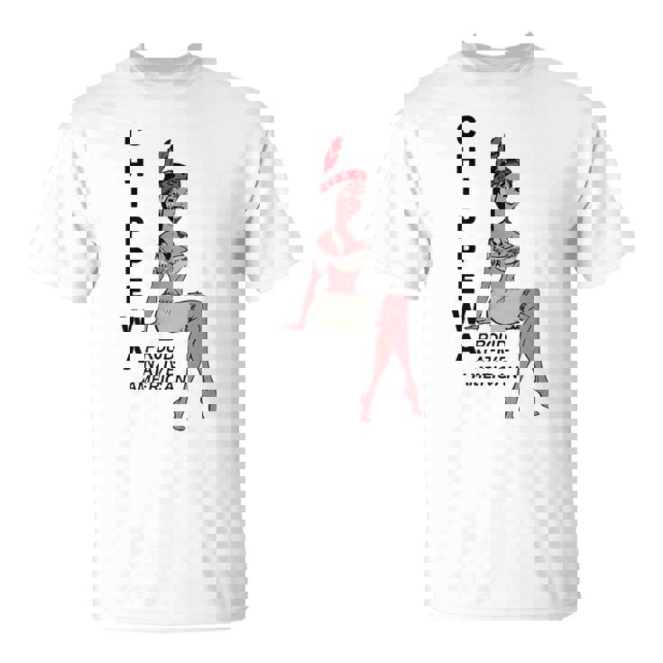 チペワ アメリカン インディアン トライブ キュート プラウド カートゥーン スクワー Tシャツ