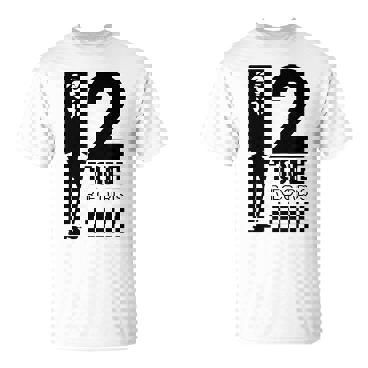 ツートーンスカ音楽チェッカーボード Tシャツ