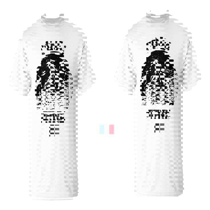 ティニュ フランス アルプス スキー場 アルペンスキー フランス国旗 Tシャツ