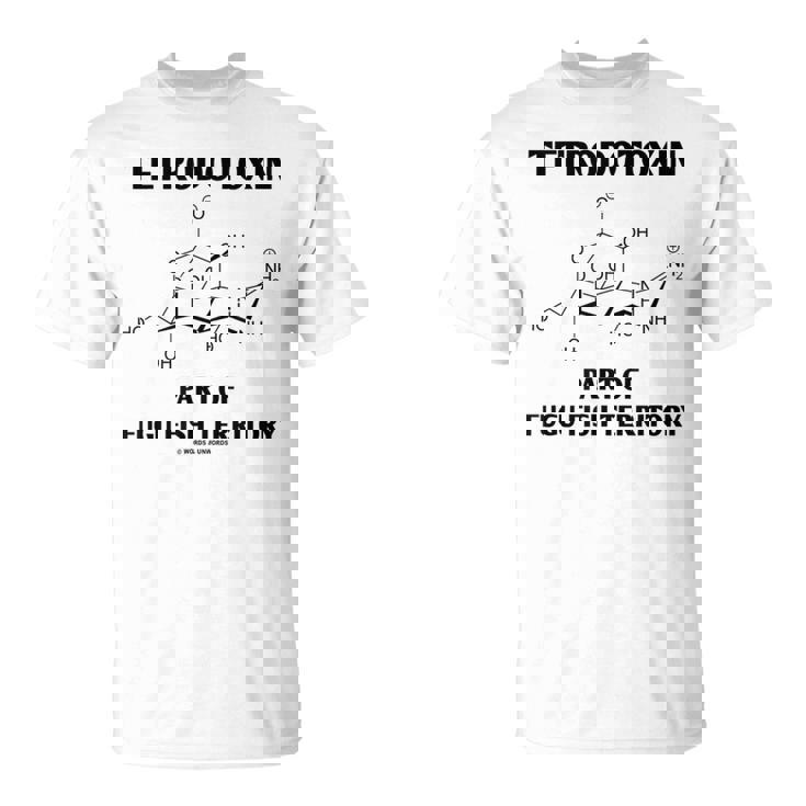 テトロドトキシン フグフィッシュテリトリー化学構造の一部 Tシャツ