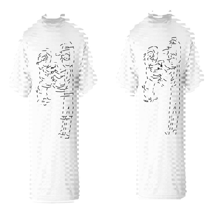 デコピンと大谷さん 手を繋ぐ Tシャツ