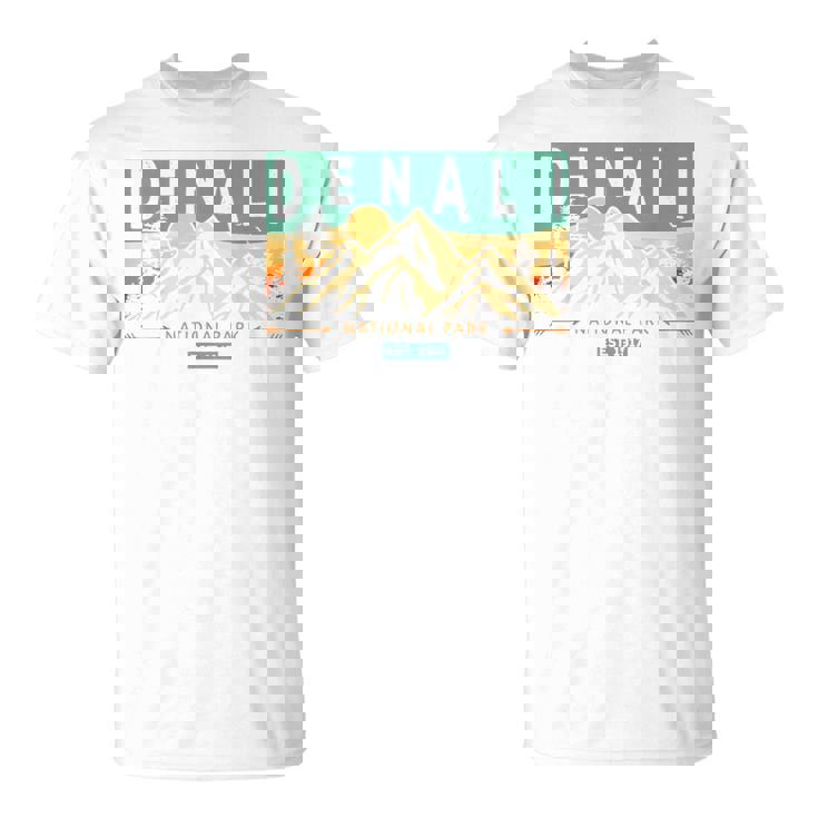 デナリ国立公園 山 自然 レトロ 夕日 ヴィンテージ Tシャツ