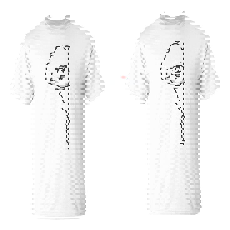 トイプードル 白 隠す 可愛い おもしろ シンプル イラスト 長袖tシャツ Tシャツ