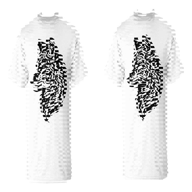 トライバルウルフ ポリネシア部族 マオリ柄 オオカミ Tシャツ