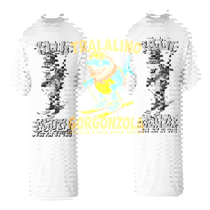 トララリーノ・ゴルゴンゾーラ – トララレロチーズミッションのスキーシャーク。 長袖tシャツ Tシャツ