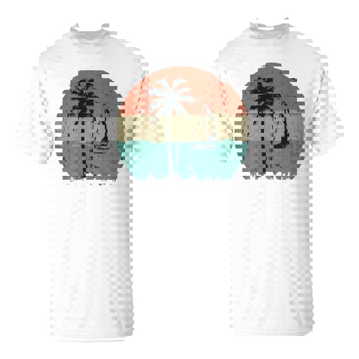 トロピカル ビーチ ヤシの木 ヴィンテージ レトロ 70年代 80年代 航海 Tシャツ