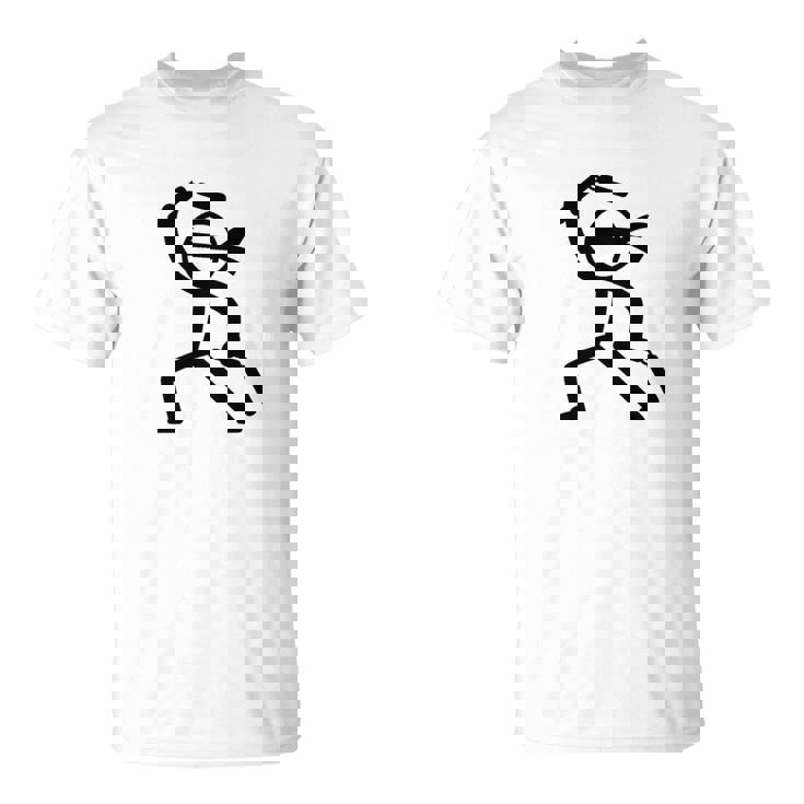 ヌンチャク棒人間クリップアートグラフィック 長袖tシャツ Tシャツ