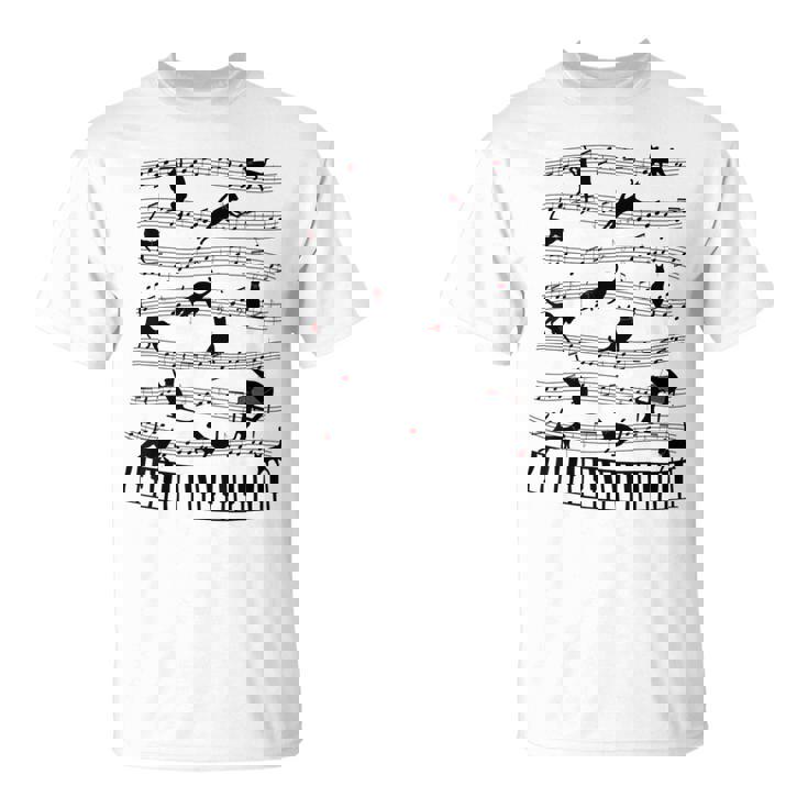 ノーティーキャット 音符付き 音楽 楽譜 おもしろ猫 ギフト Tシャツ