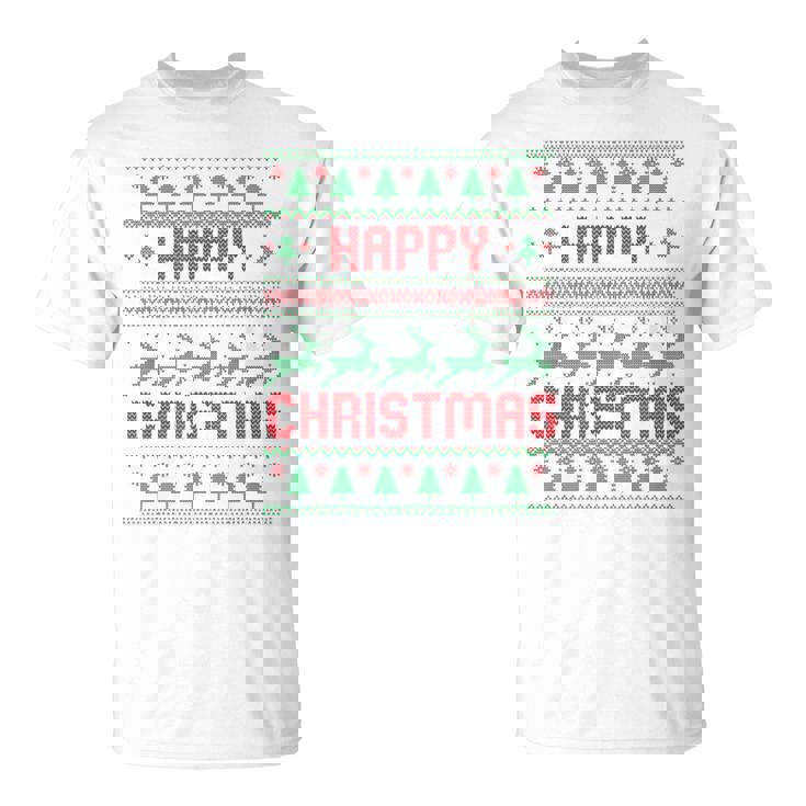 ハッピークリスマス、アグリークリスマス Tシャツ