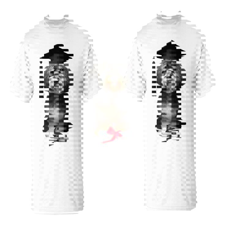 ハバニーズ犬 グラチュエーションキャップ トレーニング 学校 卒業生 オーナー 長袖tシャツ Tシャツ