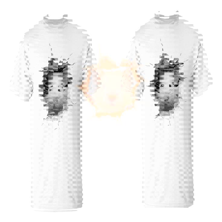 ハムスター アニマルプリント グラフィック ポートレート 顔 ハムスター Tシャツ