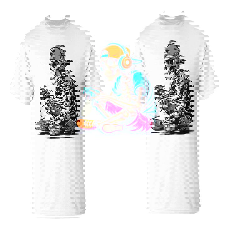 ハロウィン スケルトン ゲーマー おもしろい スケルトン コスチューム ビデオゲーム Tシャツ