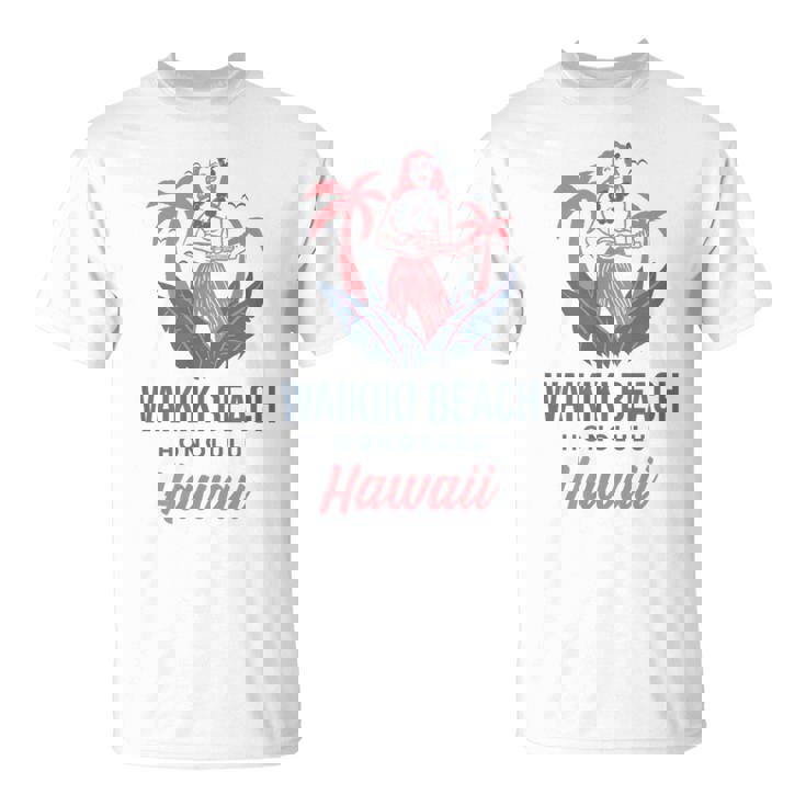 ハワイホノルルのワイキキビーチ Tシャツ