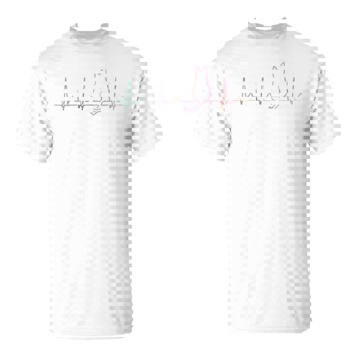 ハートビート 猫好き ねこ好き ネコ好き ハートビート猫 後ろ姿 猫の飼い主 おもしろ 可愛い ネコ 猫 ねこ 長袖tシャツ Tシャツ