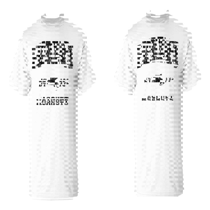 ハーバード マサチューセッツ Ma ビンテージ アスレチック ブラックスポーツデザイン Tシャツ