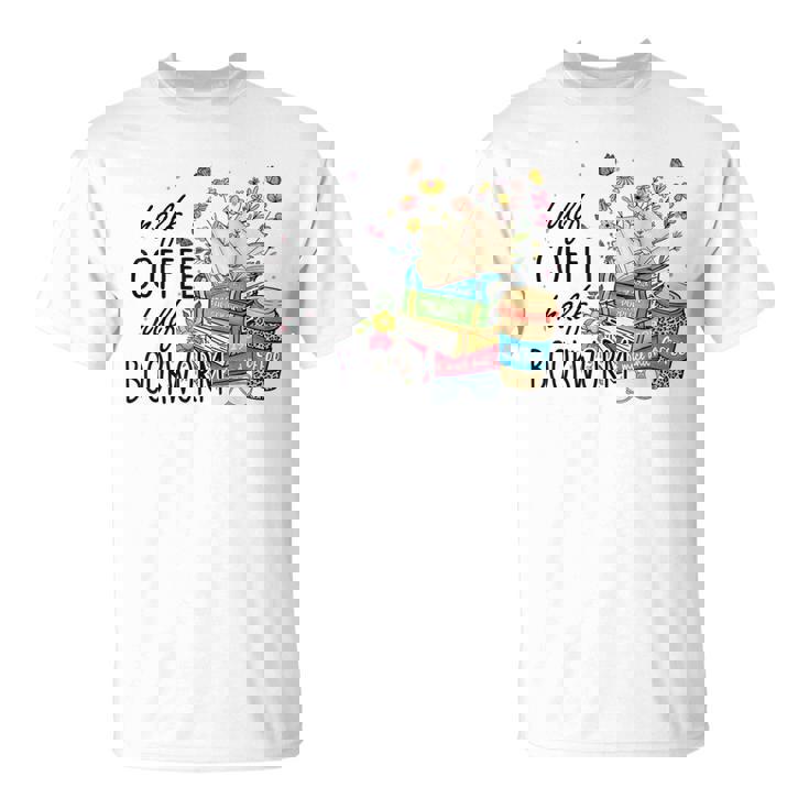 ハーフコーヒー ハーフブックワーム 読書本 コーヒーカップ Tシャツ