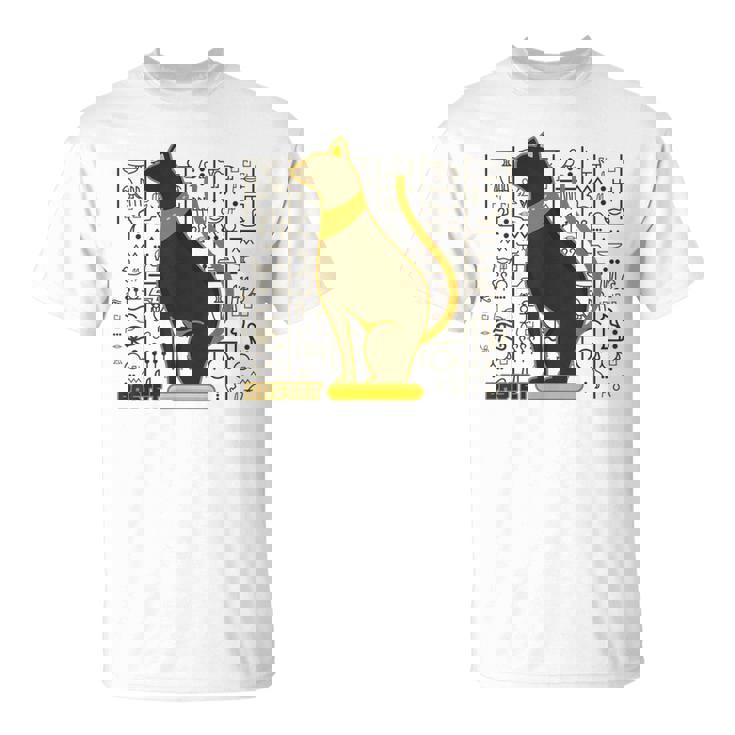 バステット 古代エジプトの猫 神 ヒエログリフ グラフィックアート愛好家 Tシャツ