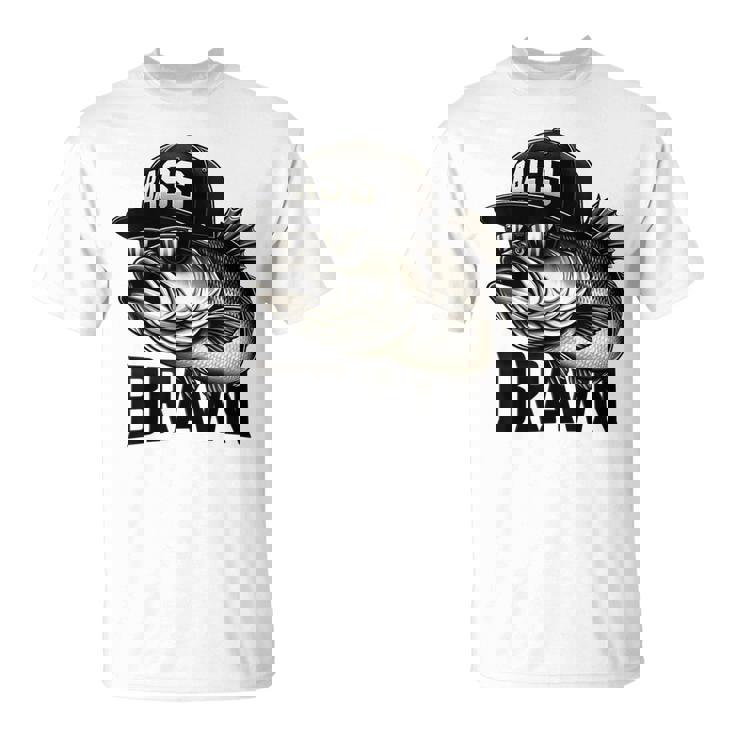 バス釣り クールなグラフィックデザイン 男性 漁師 Tシャツ