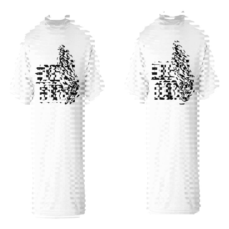 バック プリントを見る Idle Fury Don't Crykeleton Praying 泣かないで 祈る骸骨 Tシャツ