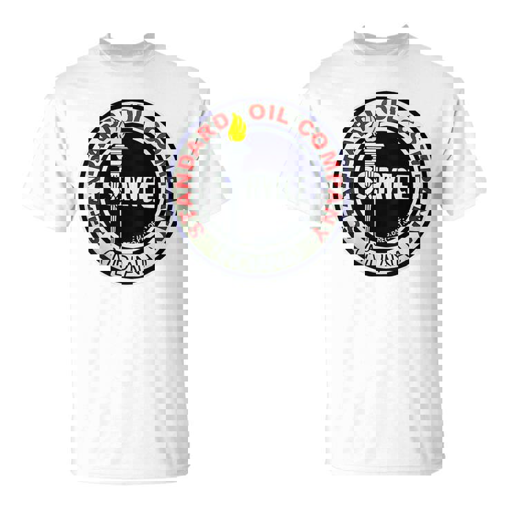 バックプリントのみ レトロ ヴィンテージ ガソリンスタンド 標準モーターオイル Tシャツ