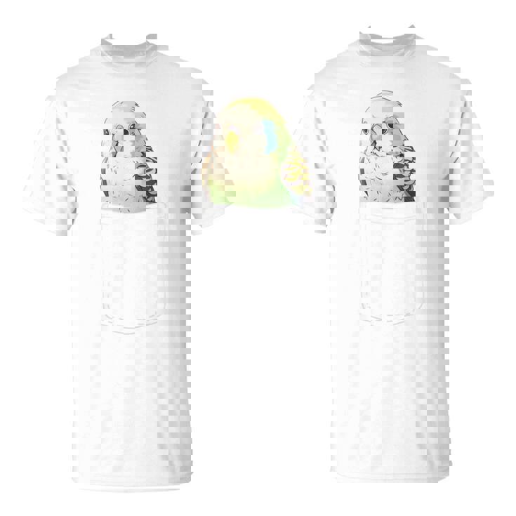 バッグの中のかわいいセキセイインコ、面白いセキセイインコ 長袖tシャツ Tシャツ