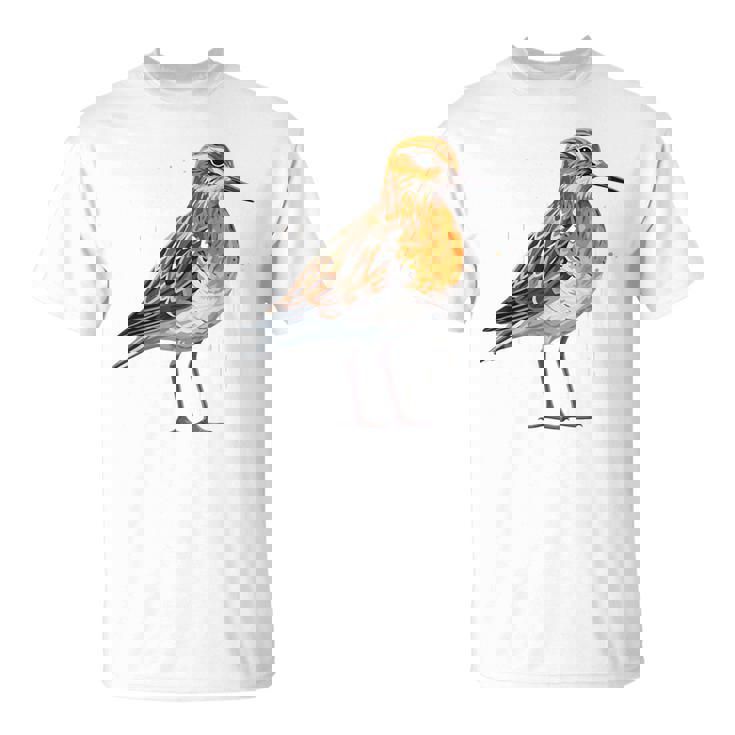 バフブレストのサンドパイパー幾何学模様のパッテンアート、かわいい鳥好き。 Tシャツ