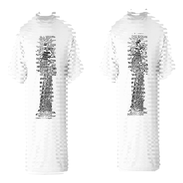 パドヴァの聖アンソニー 赤ちゃん イエス ヴィンテージ カトリック 守護聖人 Tシャツ