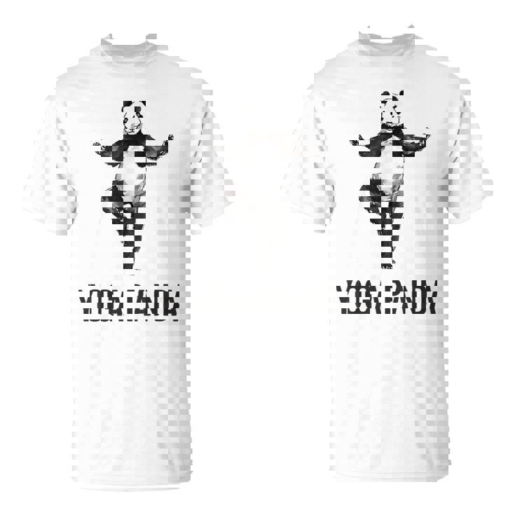 パンダ ヨガポーズ 水墨画 おもしろ 運動 和風 動物 Tシャツ