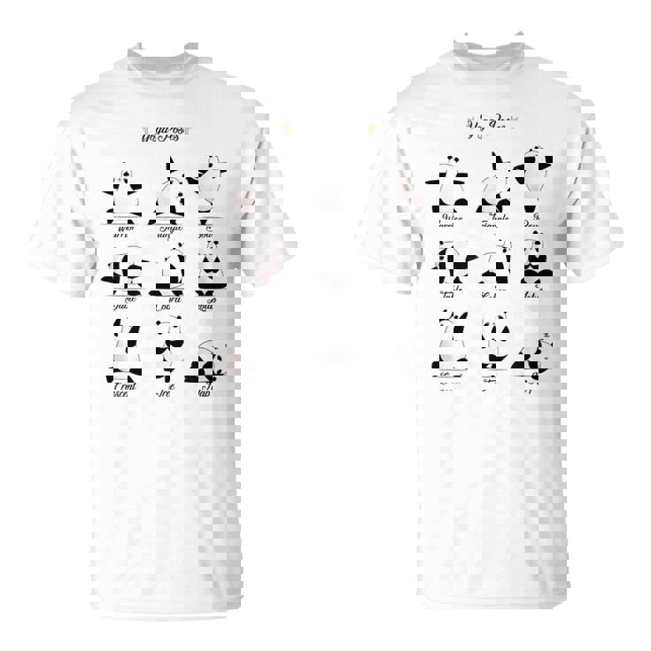 パンダヨガポーズ、パンダは異なるヨガポジションを作ります。 Tシャツ