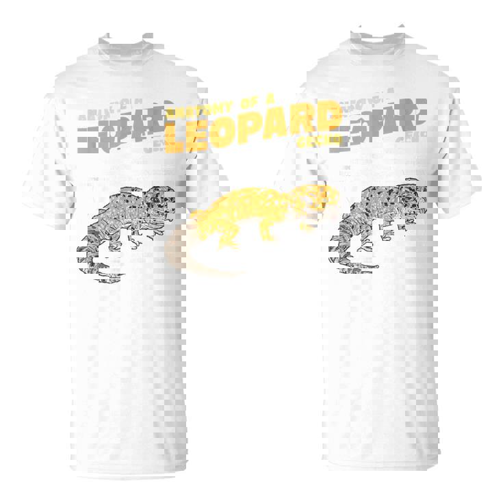 ヒョウ爬虫類ヤモリの解剖学 Tシャツ