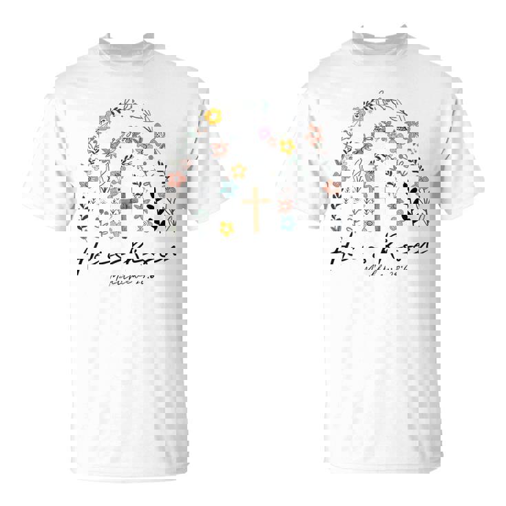 ヒ・イズ・ライゼン・フラワーズ・レインボー・ジーザス Tシャツ