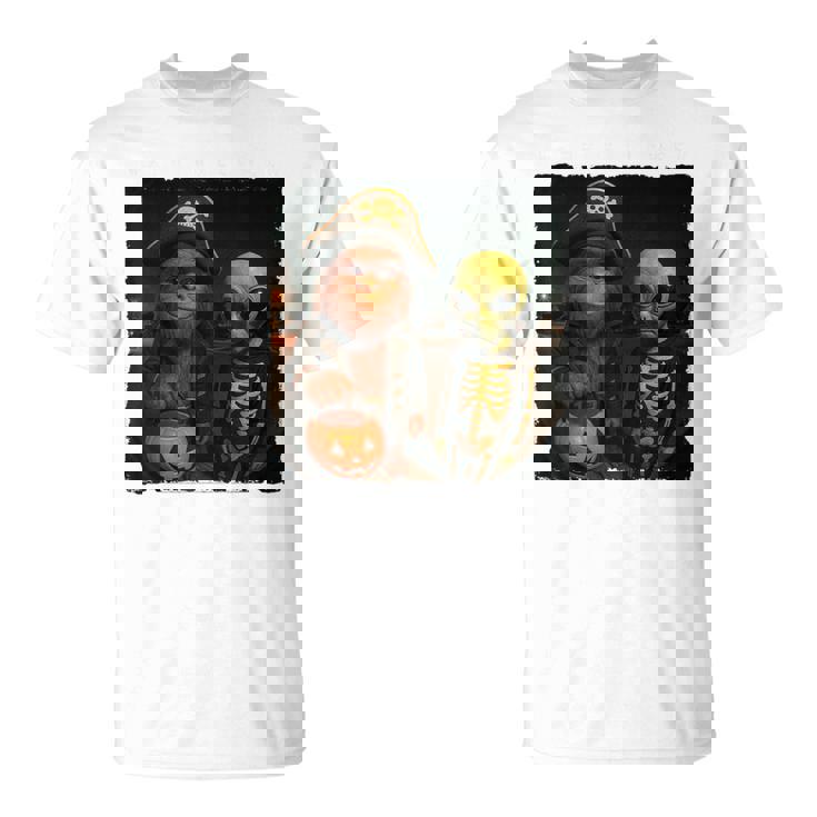 ビッグフットエイリアン 面白い ハロウィン トリック ドア カメラビュー Tシャツ