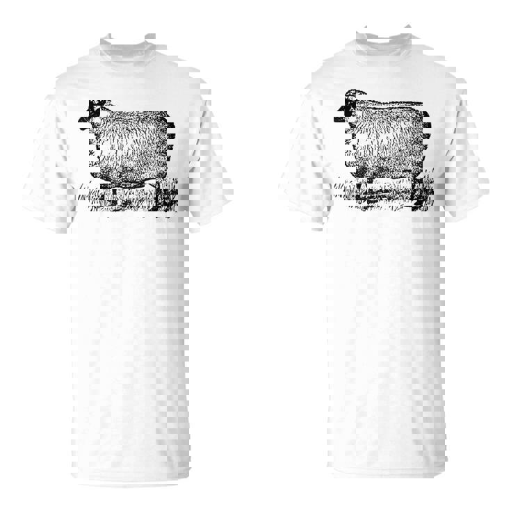 ビンテージ羊の描画 Tシャツ