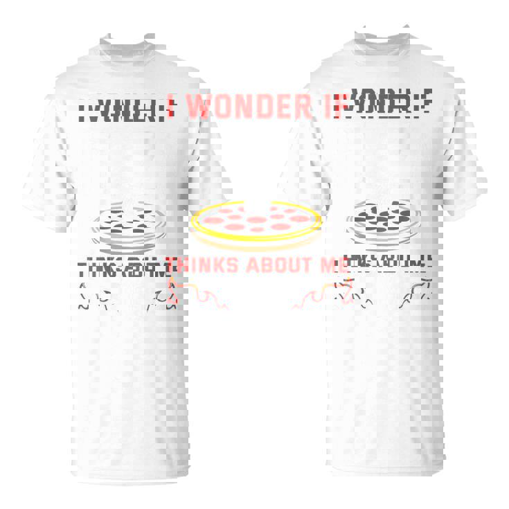 バックプリント ピザも私のことを考えているのかな Tシャツ