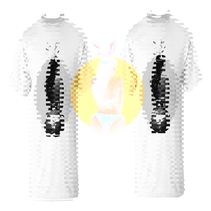 ピンナップ セクシー ブラウンスキン イースターバニー ガールズ ヴィンテージ メンズ レディース 長袖tシャツ Tシャツ