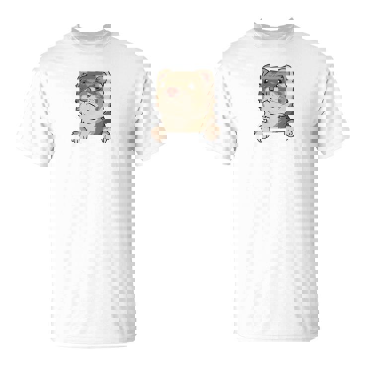 フェレット・イン・ア・ポケット ペット ファニー フェレット 長袖tシャツ Tシャツ