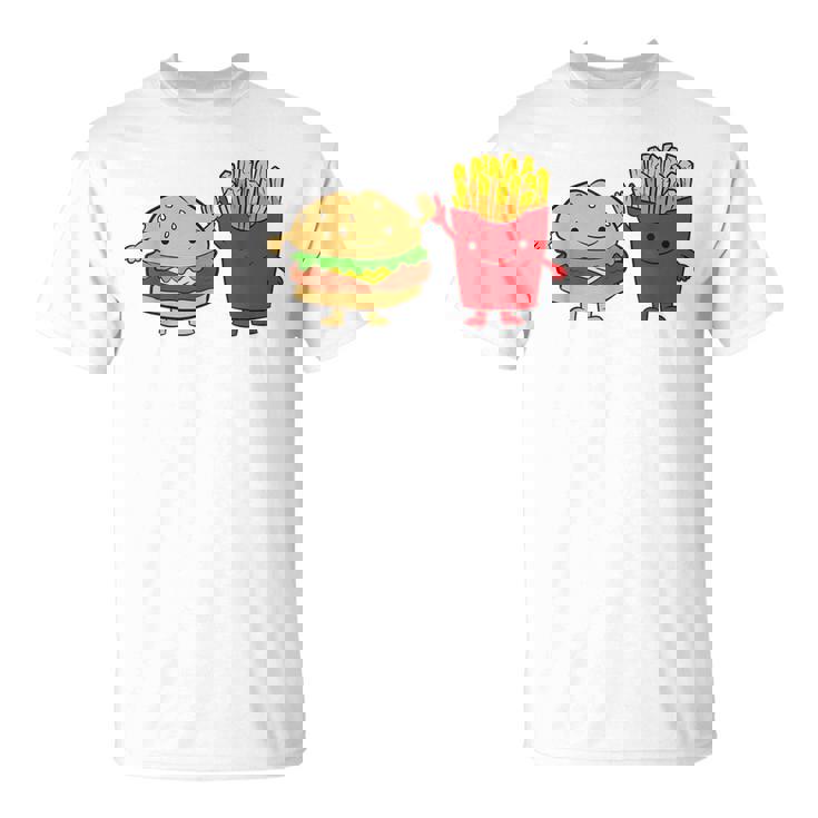 フライドポテト ハンバーガー チーズバーガー 友達 ファストフード フライドポテト Tシャツ
