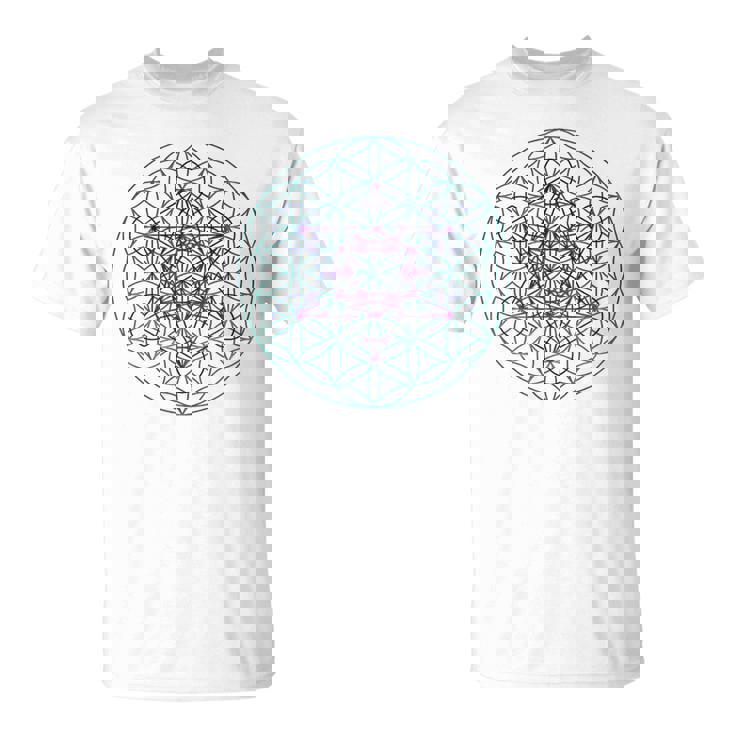 フラワーオブライフ メタトロンキューブ1シンボルtシャツ Tシャツ