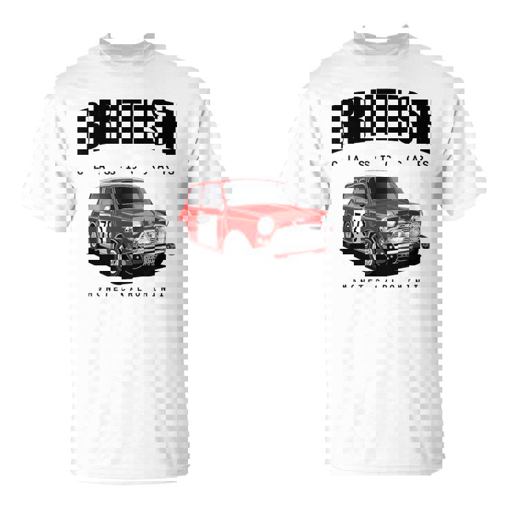 ブリティッシュクラシックスポーツカーズ 有名なラリーミニ Tシャツ