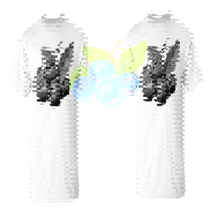 ブルーベリー愛好家のためのブルーベリーデザイン Tシャツ