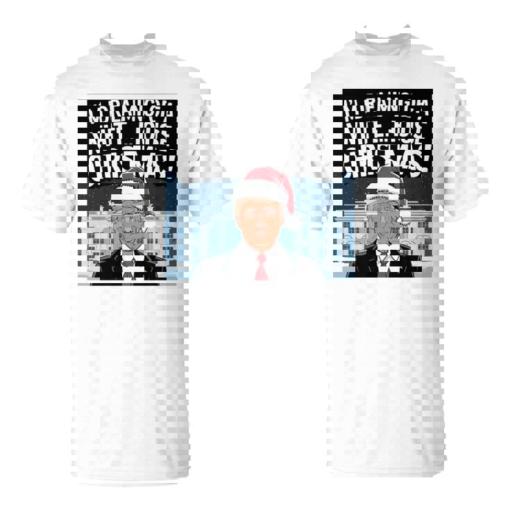 ホワイトハウスのクリスマス・トランプ・ファニー・ホリデーを夢見ている 長袖tシャツ Tシャツ