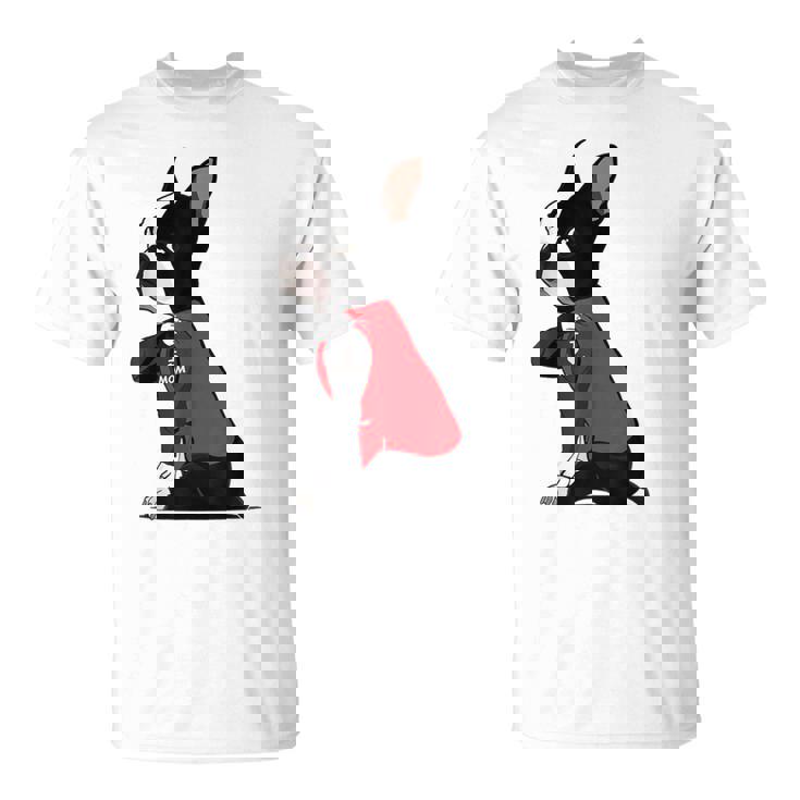 ボストンテリア I Love Mom タトゥーシャツ 面白いボストンテリア Tシャツ