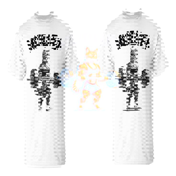 ボディービルダーのためのベアバーベルデザイン ボディービル Tシャツ