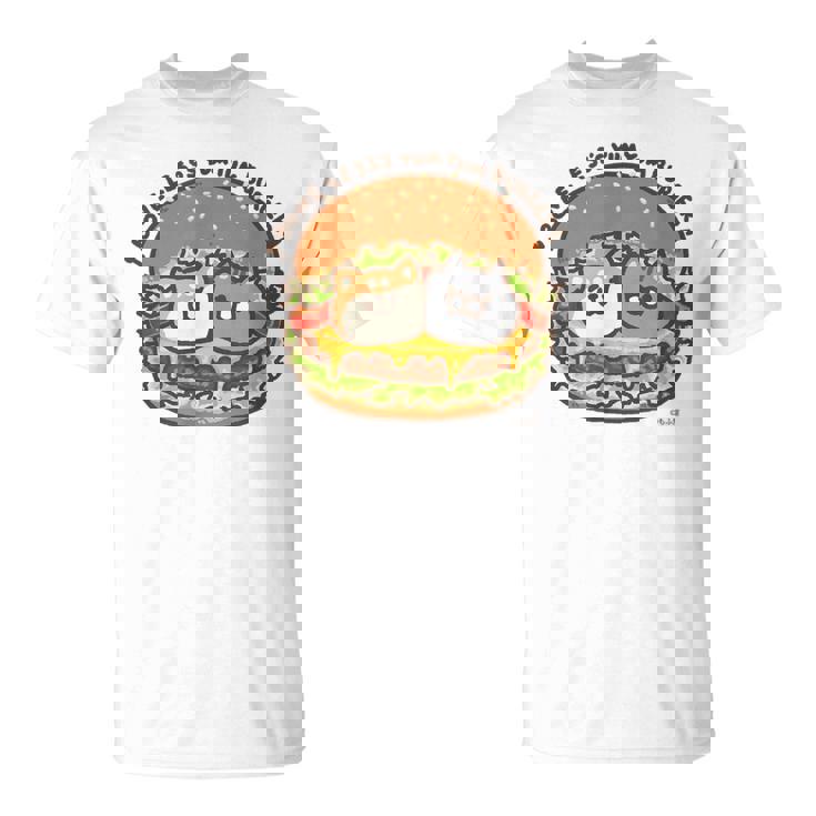 ボンレス犬とボンレス猫 ハンバーガー Tシャツ
