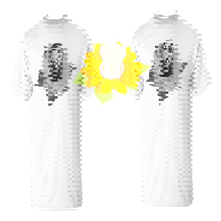 ポケットの中の犬 花 サルーキ Tシャツ