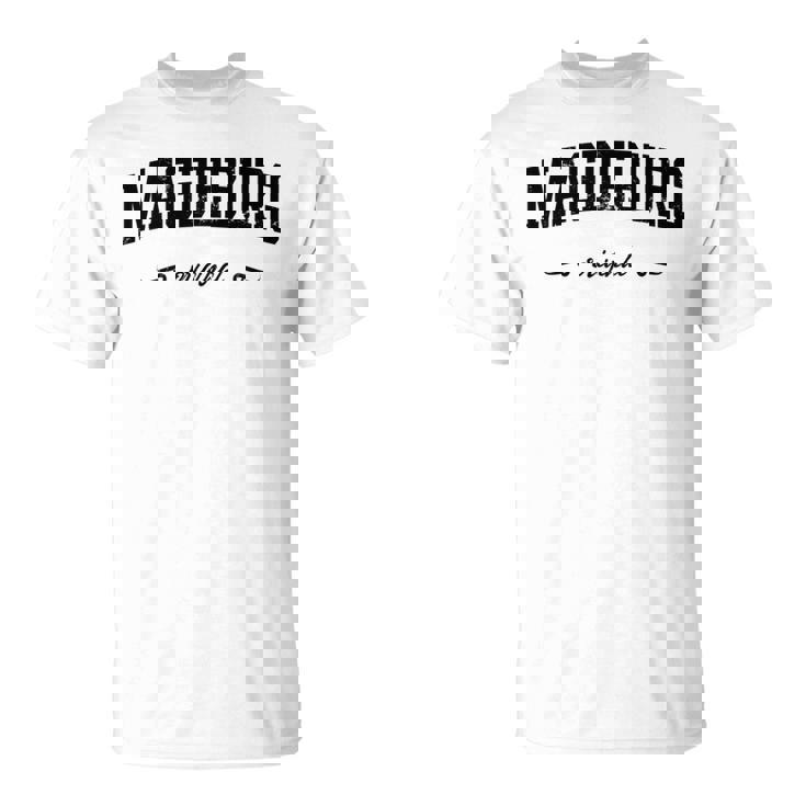 マクデブルク、東ドイツ、東ドイツ、カレッジデザイン 長袖tシャツ Tシャツ