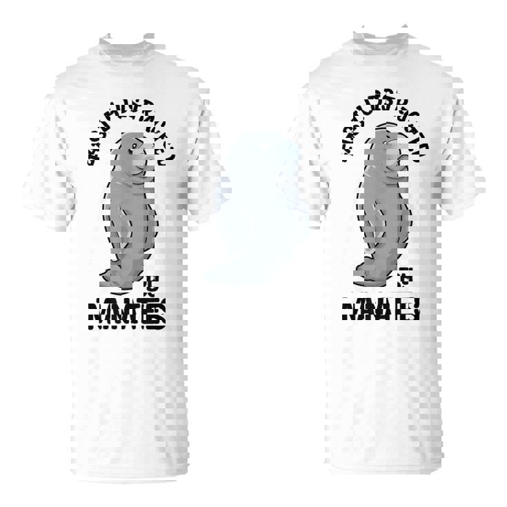 マナティーに気を取られる かわいい 海の動物 マナティー Tシャツ