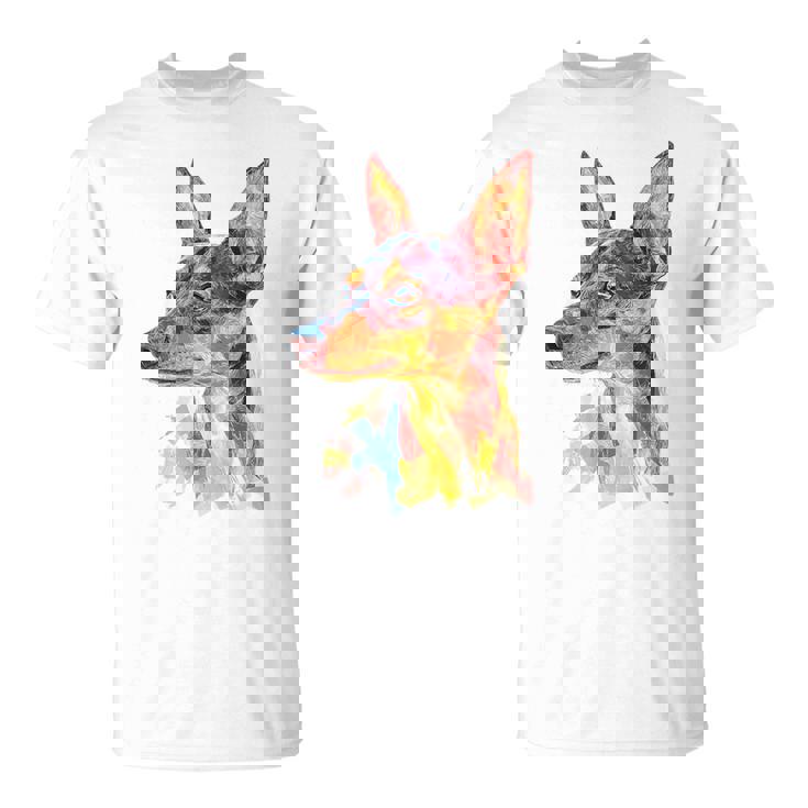 ミニチュア ピンシャー 犬 ペット カラフル ミニチュア ピンシャー Tシャツ