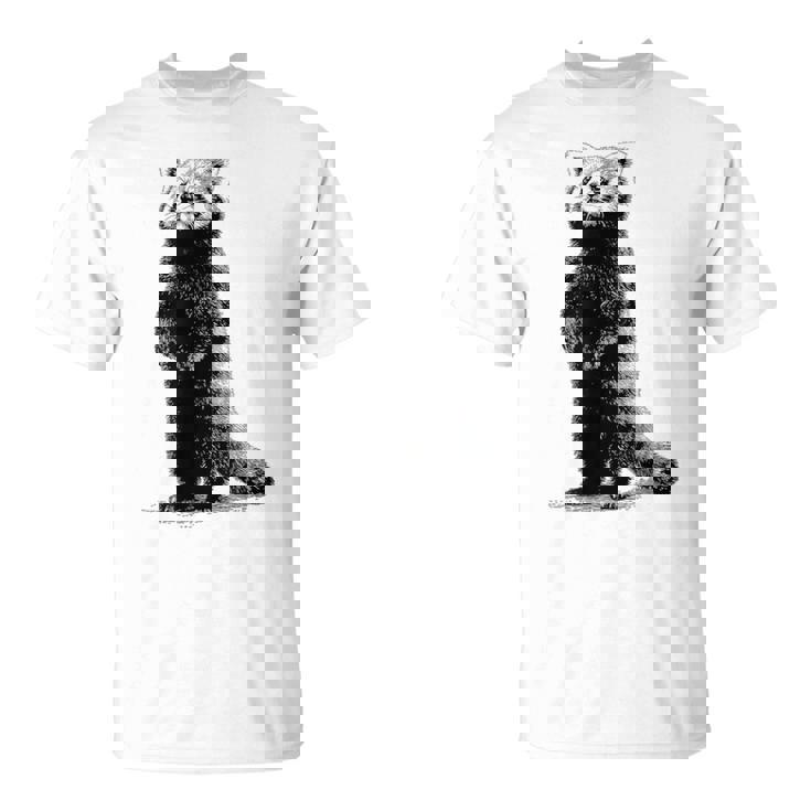 ミニマリストデザインのレッサーパンダ Tシャツ